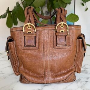 Coach Vintage Y2K Soho Mia Braided Strap Leather Shoulder Tote Bag Tobacco 10049